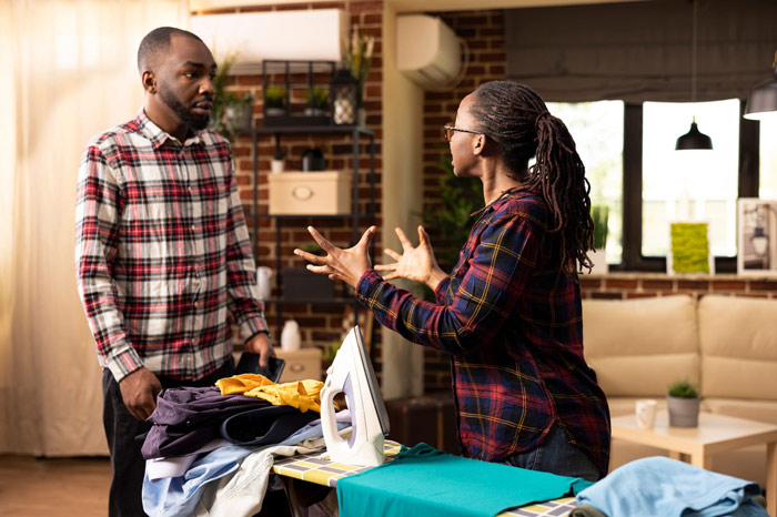 african american couple arguing