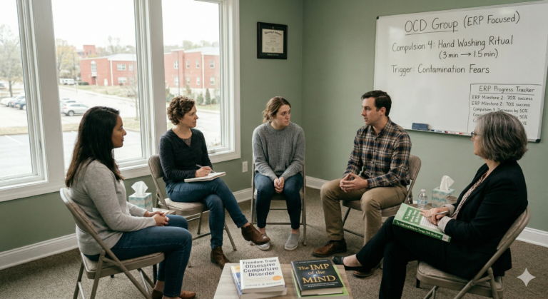 group of people talking about OCD